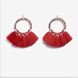 Express beaded tassel drop earring